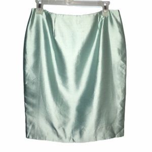 NWT Dana Buchman Petite Silk Pencil Skirt 10 Mint